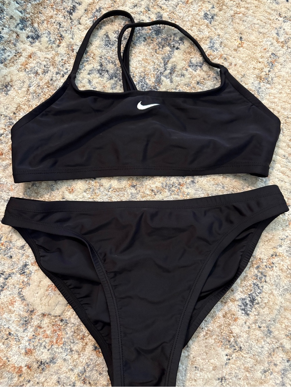 Nike Black Sport Bikini Set with White Swoosh